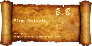 Blun Baldvin névjegykártya